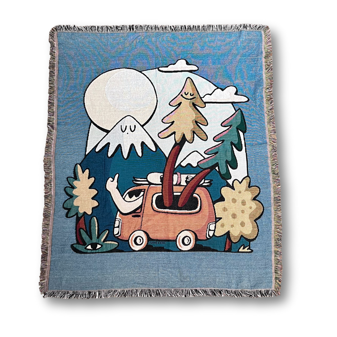 Road Trip Woven Tapestry Blanket -Turbo Bambi X BC Parks