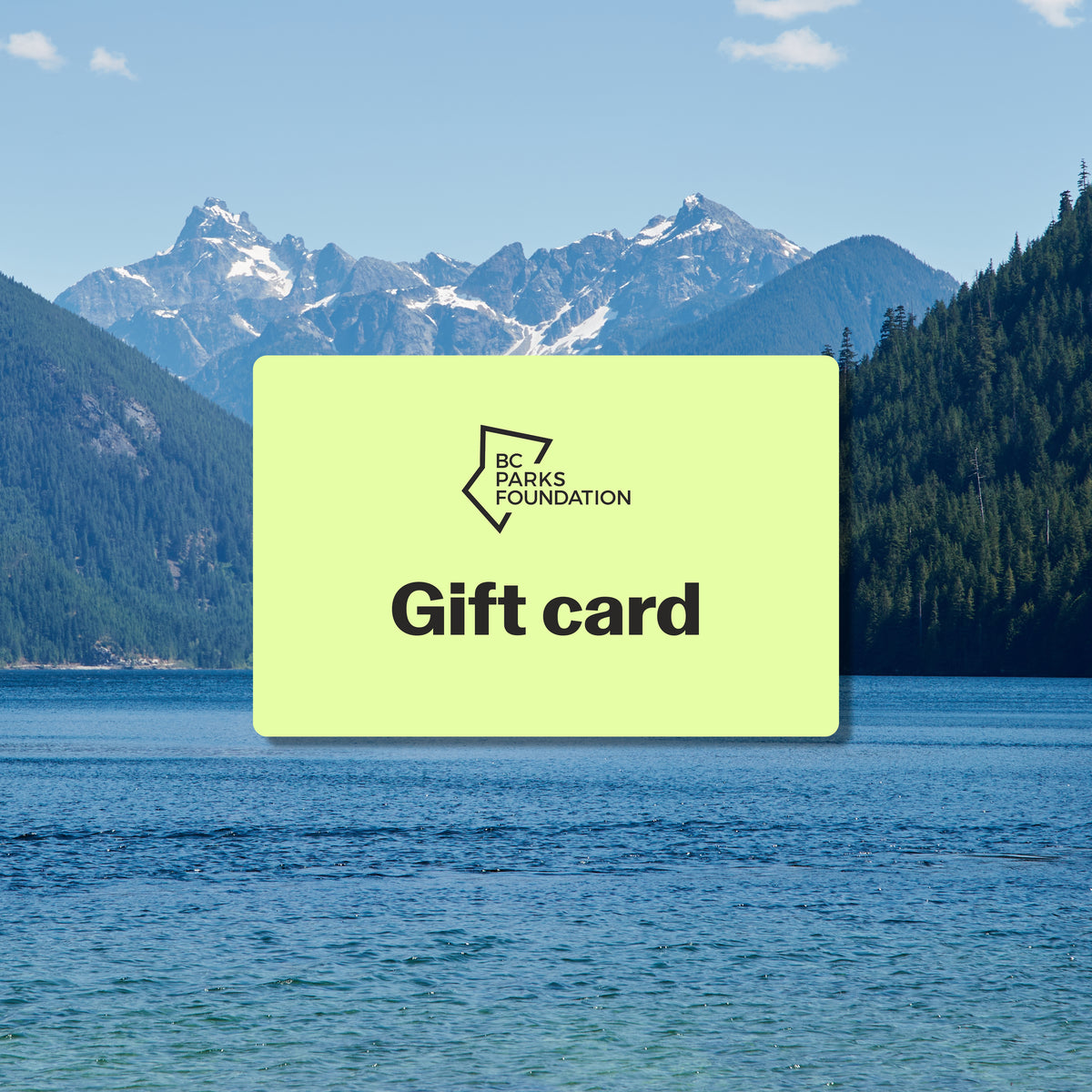 BC Parks Foundation Gift Card size chart