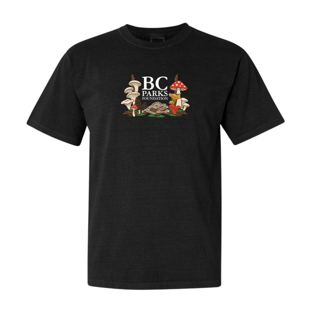 BC Wild Mushroom Cross Stitch Embroidered T-Shirt - BC Parks Foundation