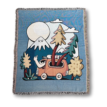 Load image into Gallery viewer, Road Trip Woven Tapestry Blanket -Turbo Bambi X BC Parks Foundation