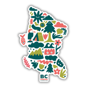 BC Map - Turbo Bambi X BC Parks Foundation Vinyl Sticker