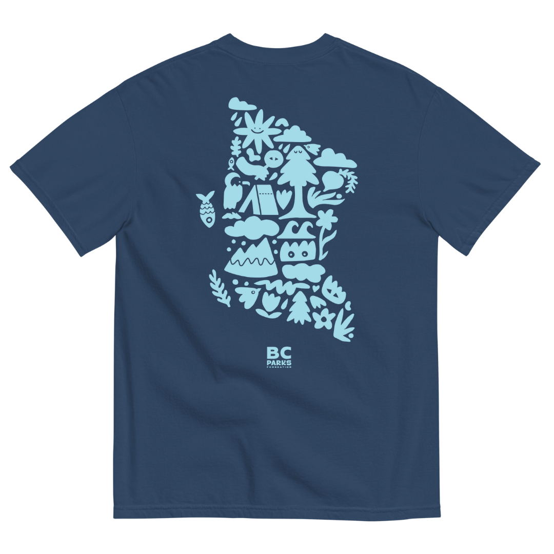 Discover BC Parks Map  - Turbo Bambi X BC Parks Foundation T-shirt
