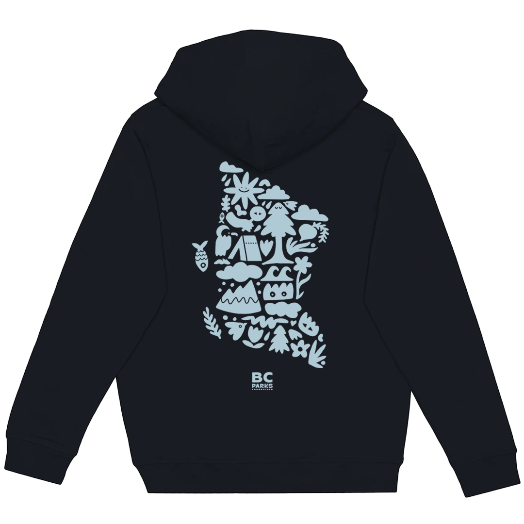 Discover Parks Map  - Turbo Bambi X BC Parks Foundation Hoodie