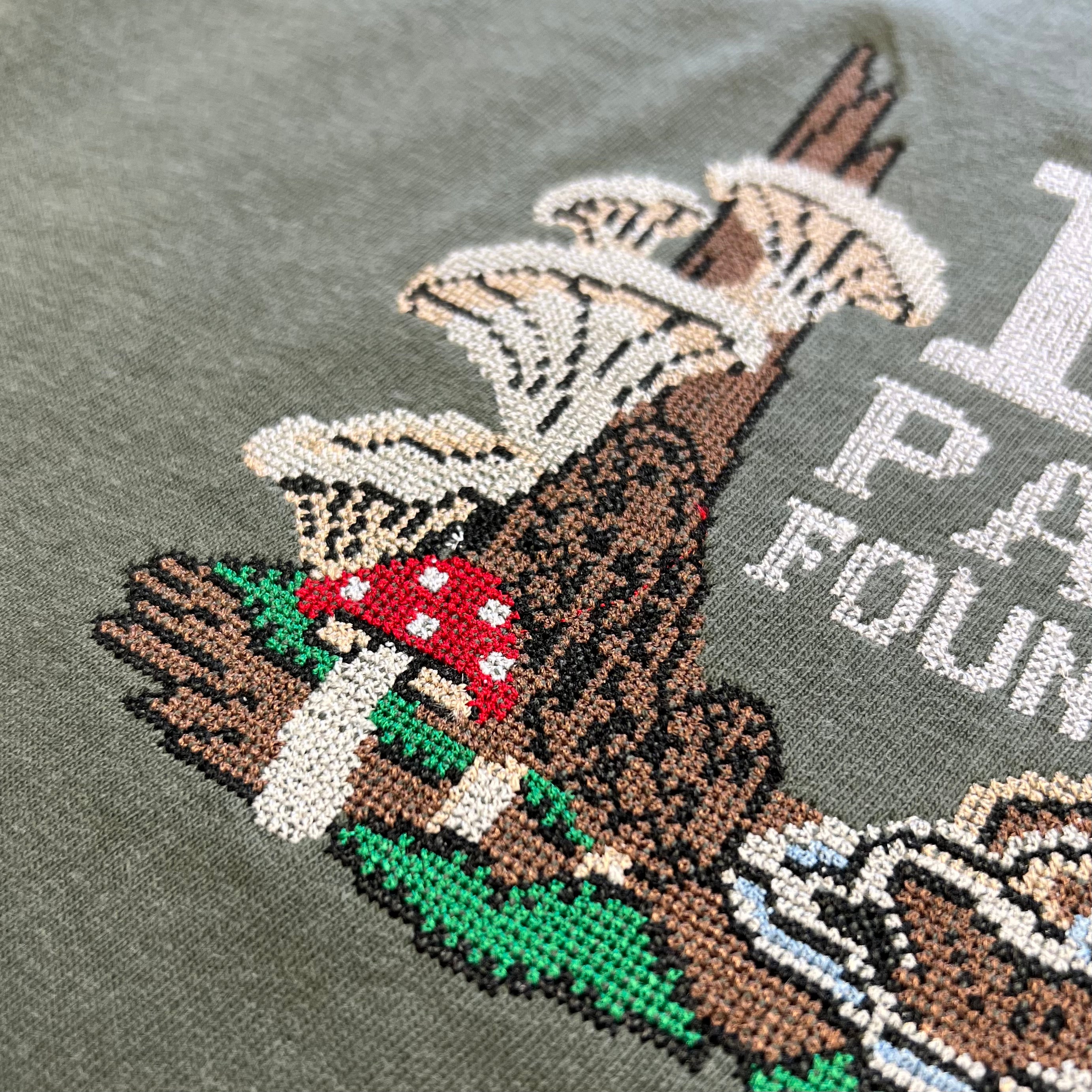 BC Wild Mushroom Cross Stitch Embroidered T-Shirt - BC Parks Foundation