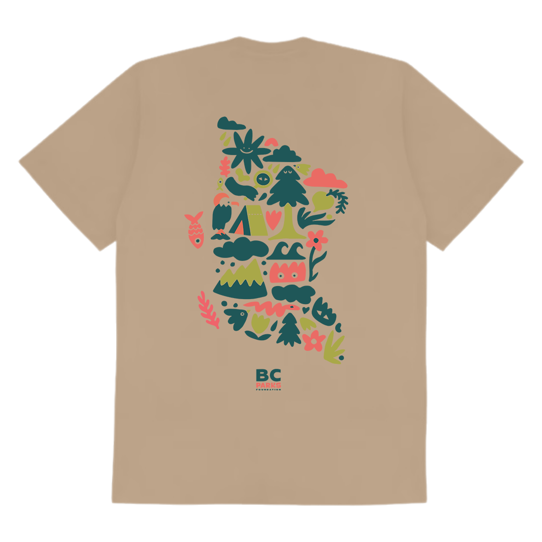 Discover BC Parks Map  - Turbo Bambi X BC Parks Foundation T-shirt