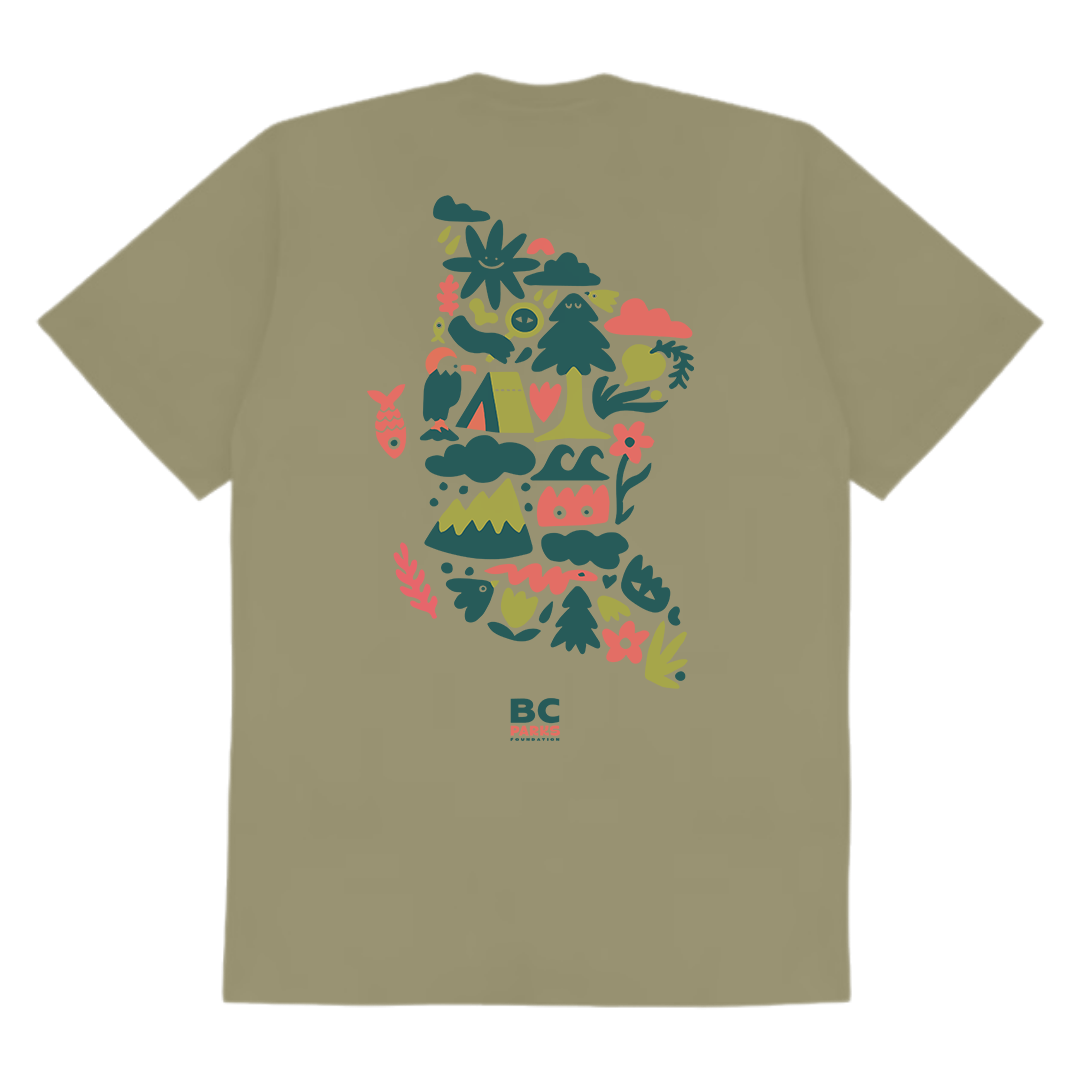 Discover BC Parks Map  - Turbo Bambi X BC Parks Foundation T-shirt