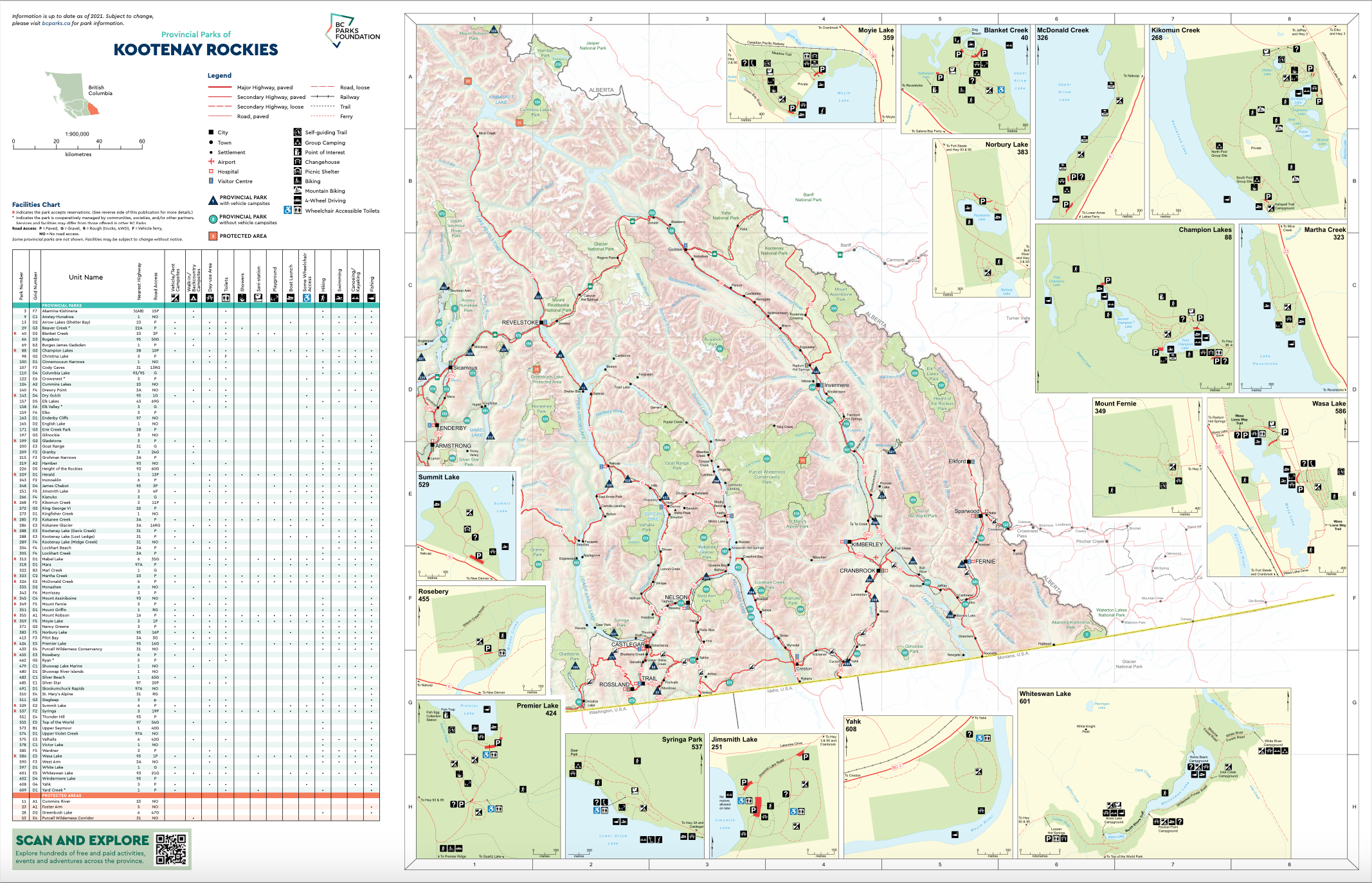 Kootenay Rockies - Provincial Parks Map & Vistors' Guide (Box of 250 Maps)