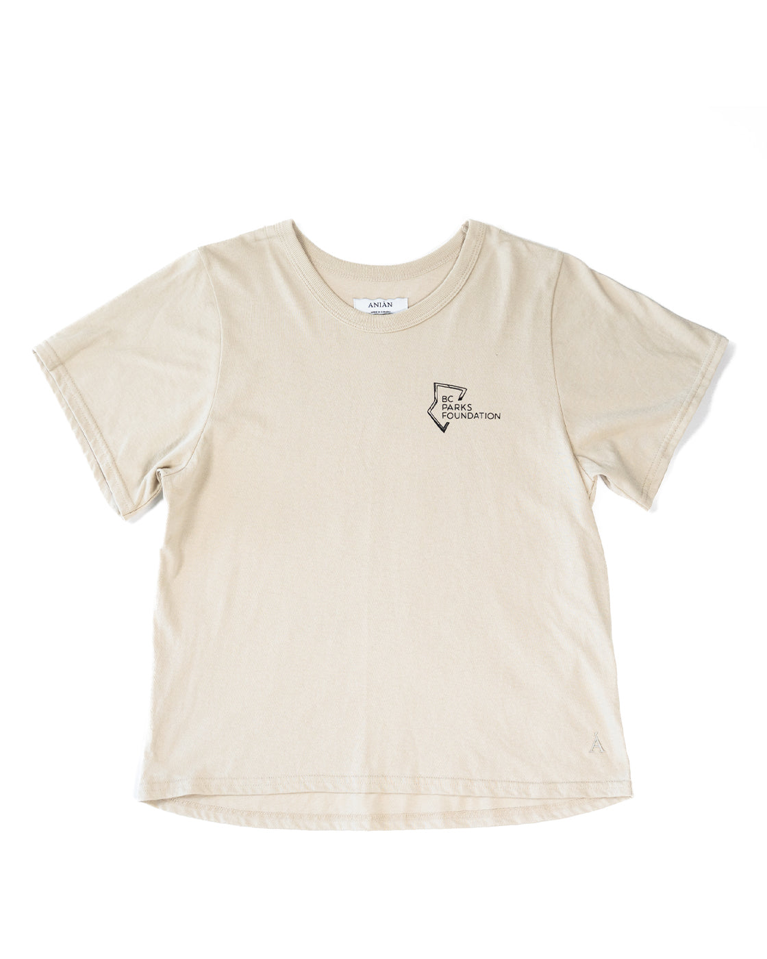 BC Parks ANIÁN Crop T-Shirt size chart