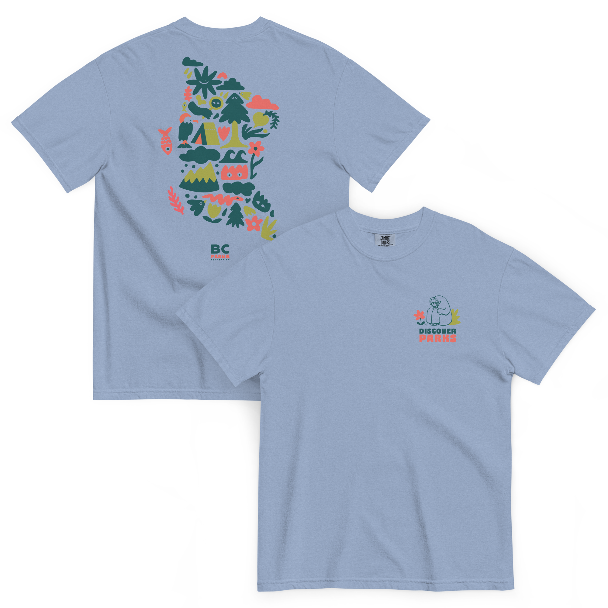Discover BC Parks Map  - Turbo Bambi X BC Parks Foundation T-shirt