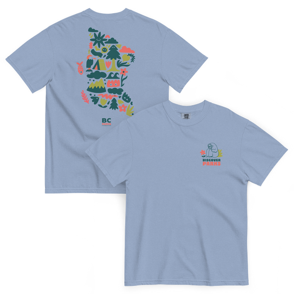 Discover BC Parks Map  - Turbo Bambi X BC Parks Foundation T-shirt