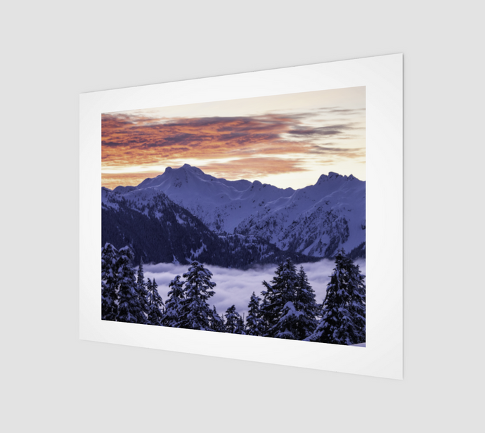 Sunrise over Mamquam Mountain (Garibaldi Provincial Park) Art Print