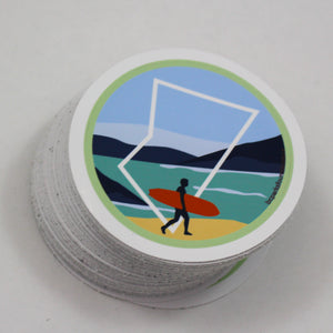 Camping car stickers Sunset surfing